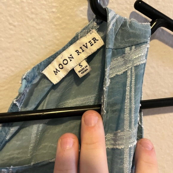 Moon River Anthropologie Tiered Dress sz S Mermaidcore EUC - Picture 2 of 3